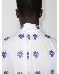 Chemise à manches courtes à fleurs blanc et bleu Jacquemus