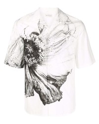 Chemise à manches courtes à fleurs blanche et noire Alexander McQueen