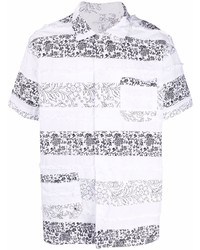 Chemise à manches courtes à fleurs blanche et noire Engineered Garments