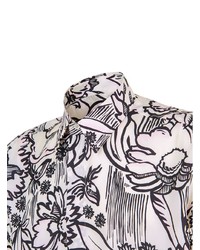 Chemise à manches courtes à fleurs blanche et noire Fendi