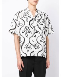 Chemise à manches courtes à fleurs blanche et noire Jacquemus