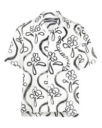 Chemise à manches courtes à fleurs blanche et noire Jacquemus