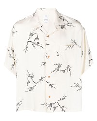 Chemise à manches courtes à fleurs blanche et noire VISVIM