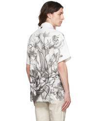 Chemise à manches courtes à fleurs blanche et noire Erdem