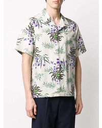 Chemise à manches courtes à fleurs blanche Kenzo