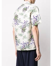 Chemise à manches courtes à fleurs blanche Kenzo