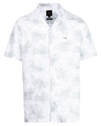 Chemise à manches courtes à fleurs blanche Armani Exchange