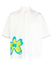Chemise à manches courtes à fleurs blanche Bonsai
