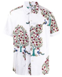 Chemise à manches courtes à fleurs blanche Engineered Garments