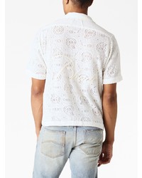 Chemise à manches courtes à fleurs blanche Rhude