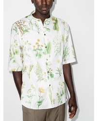 Chemise à manches courtes à fleurs blanche Salvatore Ferragamo