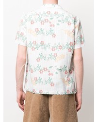 Chemise à manches courtes à fleurs blanche Viktor & Rolf