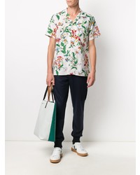 Chemise à manches courtes à fleurs blanche Tommy Jeans