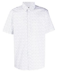 Chemise à manches courtes à fleurs blanche Michael Kors