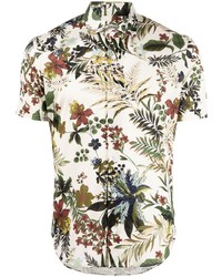 Chemise à manches courtes à fleurs blanche Orian