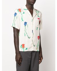 Chemise à manches courtes à fleurs blanche Soulland