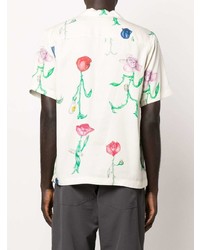 Chemise à manches courtes à fleurs blanche Soulland