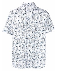 Chemise à manches courtes à fleurs blanche Tintoria Mattei