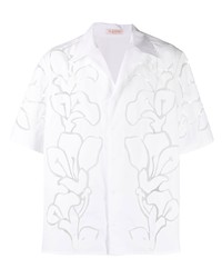 Chemise à manches courtes à fleurs blanche Valentino