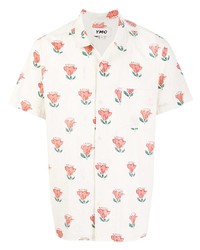 Chemise à manches courtes à fleurs blanche YMC