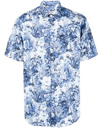 Chemise à manches courtes à fleurs bleu clair Canali