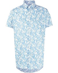 Chemise à manches courtes à fleurs bleu clair Daniele Alessandrini
