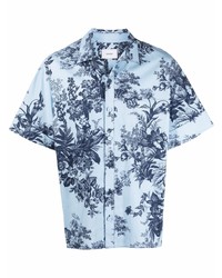 Chemise à manches courtes à fleurs bleu clair Erdem