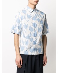 Chemise à manches courtes à fleurs bleu clair Sandro Paris