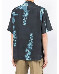 Chemise à manches courtes à fleurs bleu marine Paul Smith