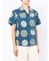 Chemise à manches courtes à fleurs bleu marine Story Mfg.