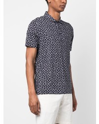 Chemise à manches courtes à fleurs bleu marine Michael Kors