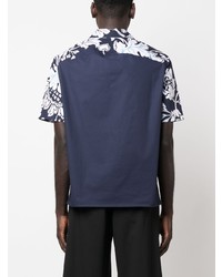 Chemise à manches courtes à fleurs bleu marine Neil Barrett