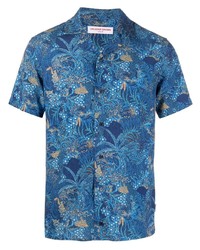 Chemise à manches courtes à fleurs bleu marine Orlebar Brown