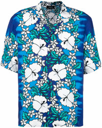 Chemise à manches courtes à fleurs bleue DSQUARED2