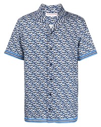 Chemise à manches courtes à fleurs bleue Orlebar Brown