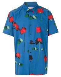 Chemise à manches courtes à fleurs bleue OSKLEN