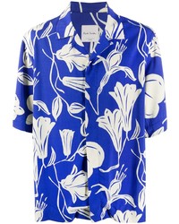 Chemise à manches courtes à fleurs bleue Paul Smith
