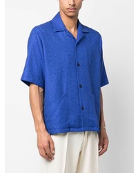 Chemise à manches courtes à fleurs bleue Sunflower