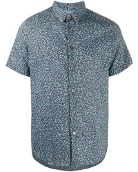 Chemise à manches courtes à fleurs bleue PS Paul Smith