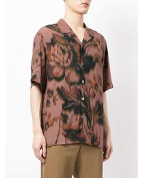 Chemise à manches courtes à fleurs bordeaux Paul Smith