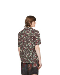 Chemise à manches courtes à fleurs bordeaux Dries Van Noten