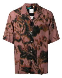 Chemise à manches courtes à fleurs bordeaux Paul Smith