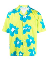 Chemise à manches courtes à fleurs chartreuse Bonsai
