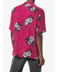 Chemise à manches courtes à fleurs fuchsia Ksubi