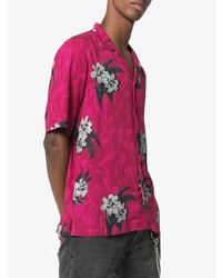 Chemise à manches courtes à fleurs fuchsia Ksubi