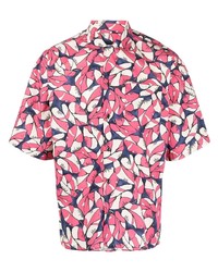 Chemise à manches courtes à fleurs fuchsia DSQUARED2