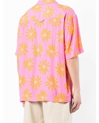 Chemise à manches courtes à fleurs fuchsia Jacquemus