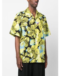 Chemise à manches courtes à fleurs jaune MSGM