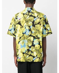 Chemise à manches courtes à fleurs jaune MSGM