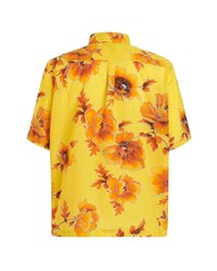 Chemise à manches courtes à fleurs jaune Etro